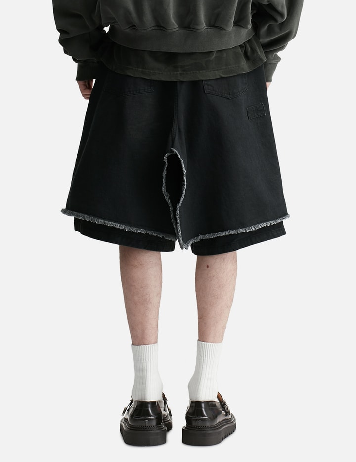 AJOBYAJO Washed Layered Cargo Skirt Shorts