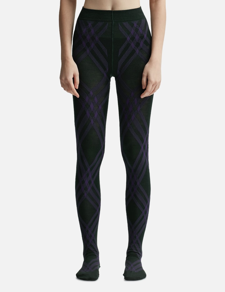 Burberry Check Wool Blend Tights In Multicolor