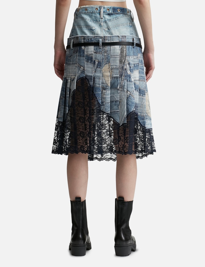 All-Denim Printed Pleats Skirt Placeholder Image