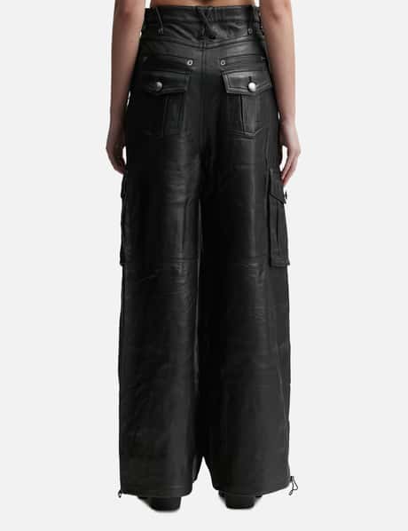 LEATHER CARGO PANTS view 9