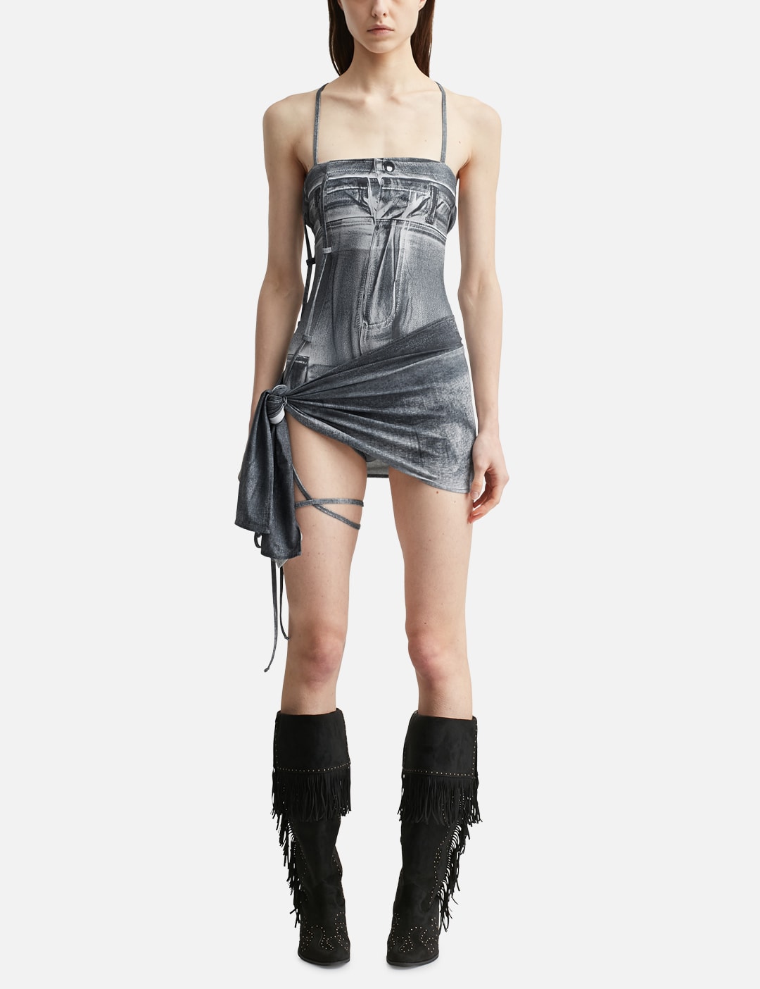 Denim Printed Swimsuit view 18