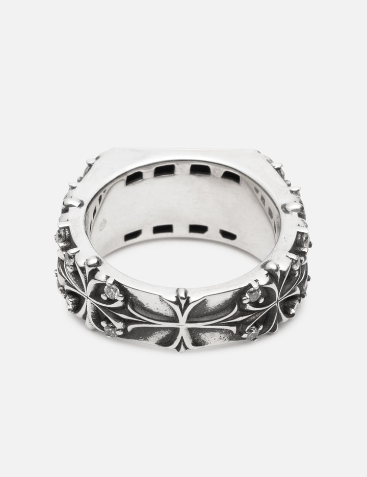 MIDNIGHTFACTORY Maltese Cross Quadruplets Signet Ring (Oxidised)