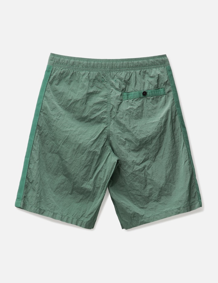 Shop Stone Island Econyl® Regenerated Nylon Swim Trunks In Green