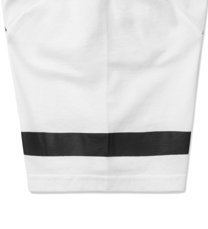 White Thin Stripe Elongated T-Shirt Placeholder Image