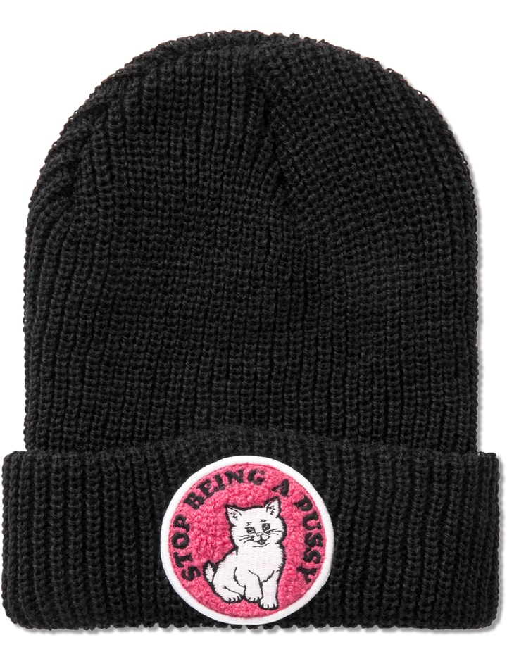 Black Kitty Ribbed Beanie Placeholder Image