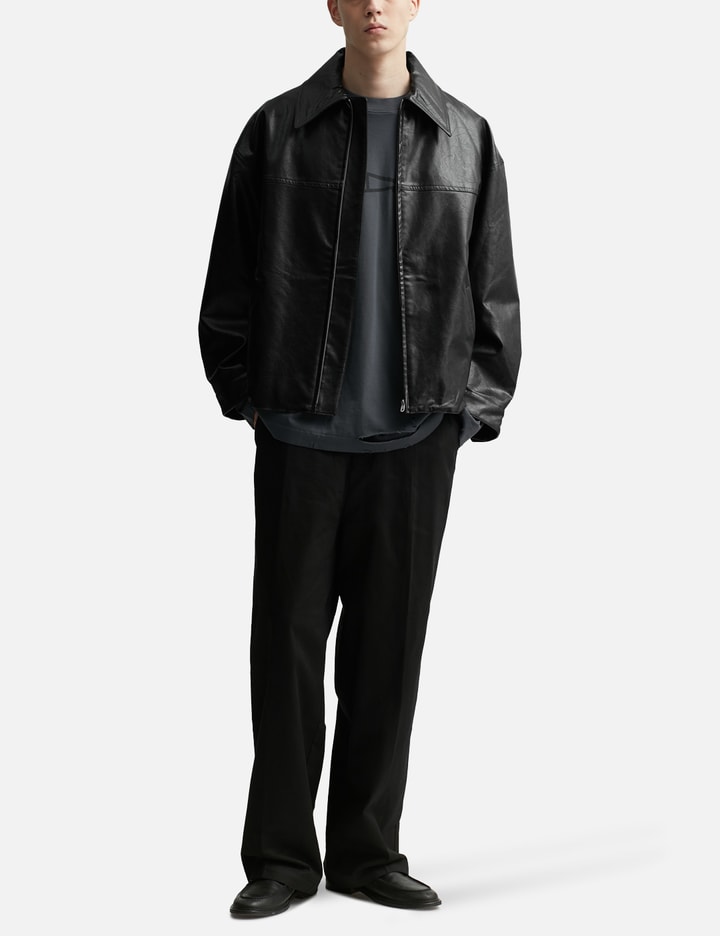 Black Synthetic Leather Slant Jacket Placeholder Image