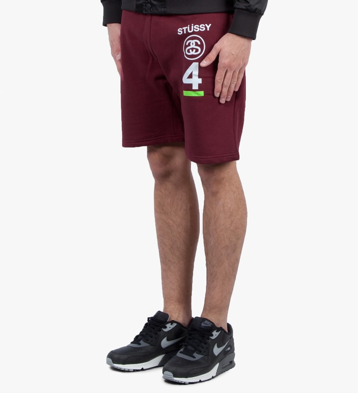 Stüssy Dark Red No.4 Stack Sweat Short