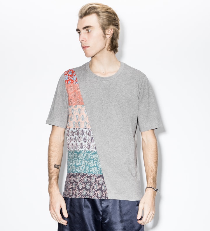 Grey Paisley Panelled T-Shirt Placeholder Image