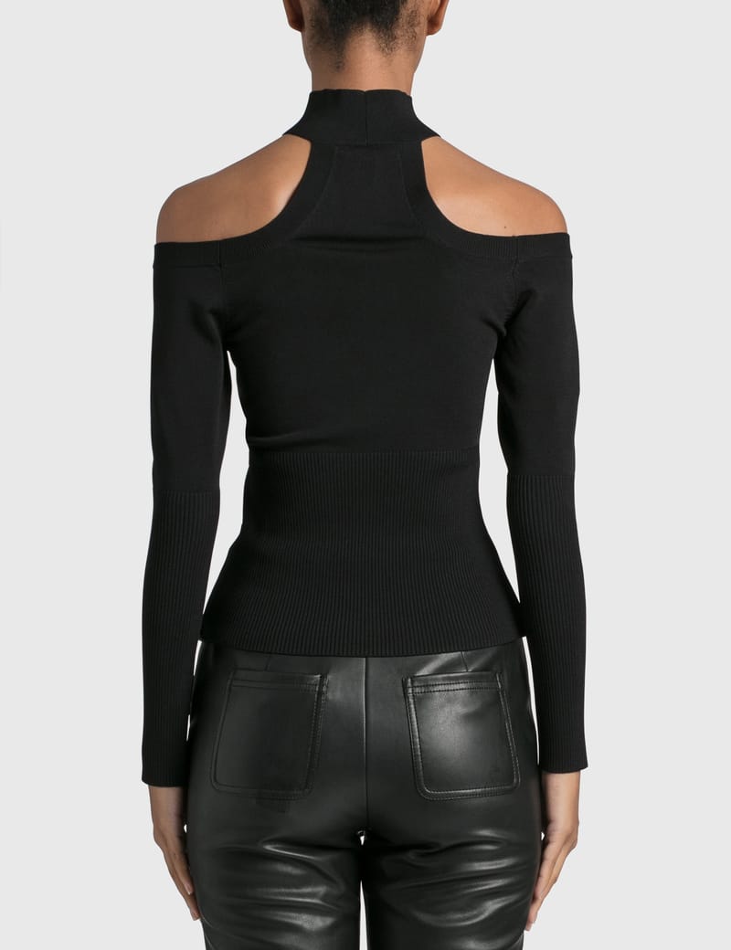 cold shoulder polo neck top