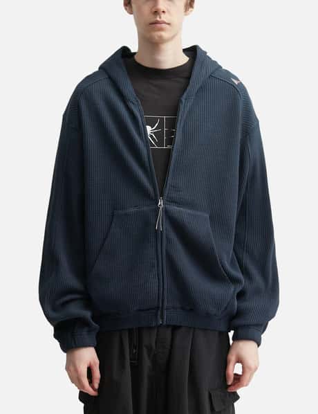 Bee Sun Faded Organic Waffle Zip Up Hoodie view 10
