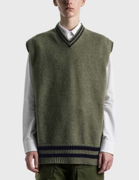 Maison Margiela - Contrast Stripe Knitted Vest | HBX - Globally 