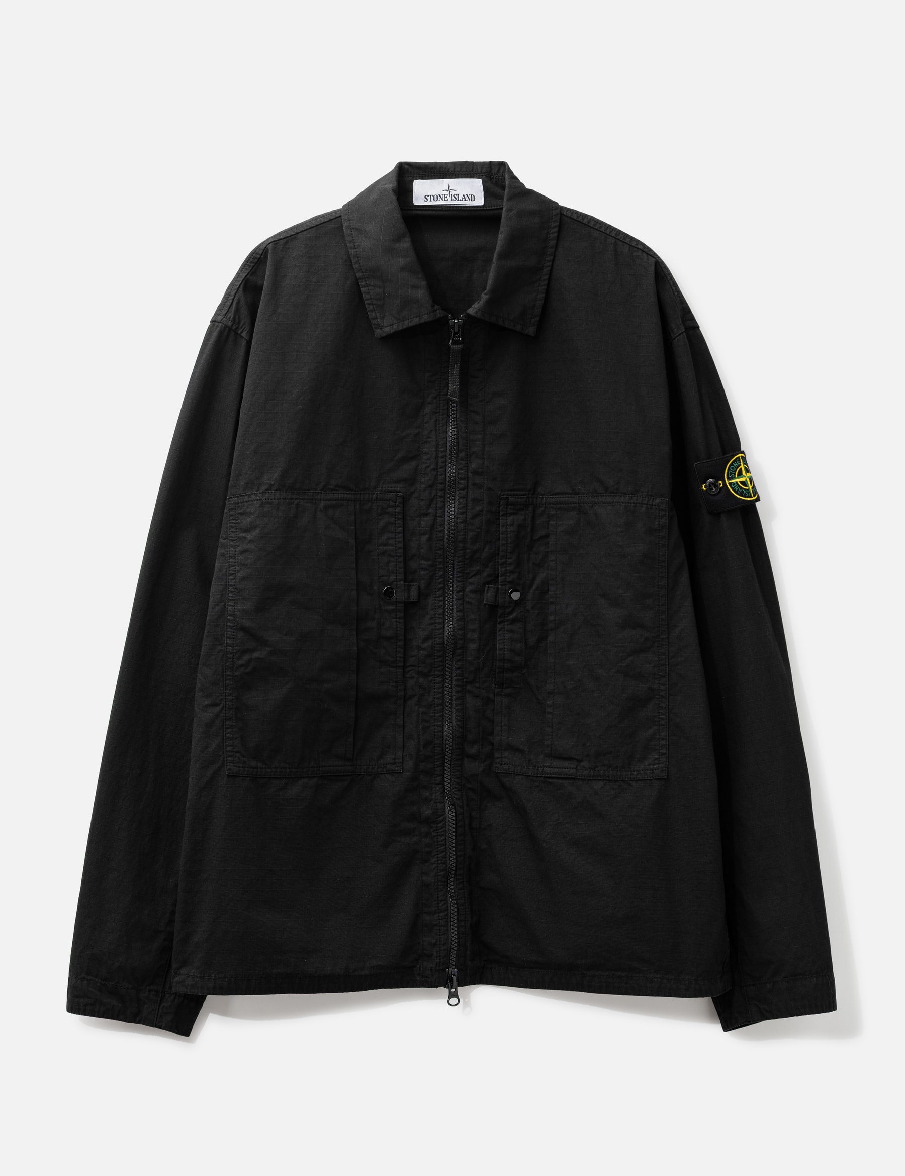 Mercerised Organic Cotton Ripstop Zip-Up Overshirt view 16