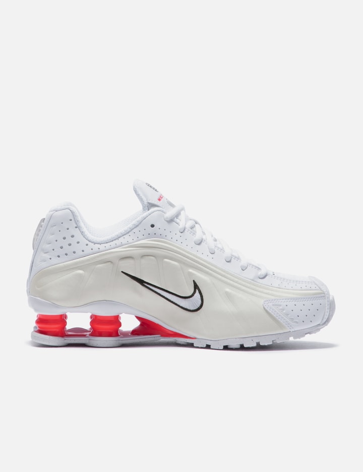 Nike Shox R4 Rubber-trimmed Shell Sneakers In White