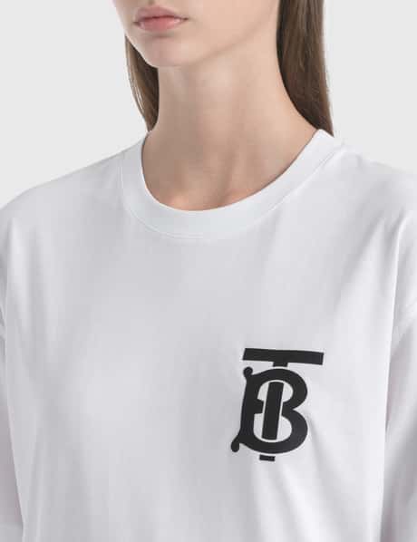 Burberry Monogram Motif Cotton Oversized T-shirt White - US