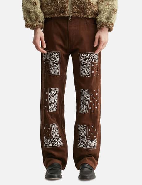 Bandana Embroidery Corduroy Pants view 10