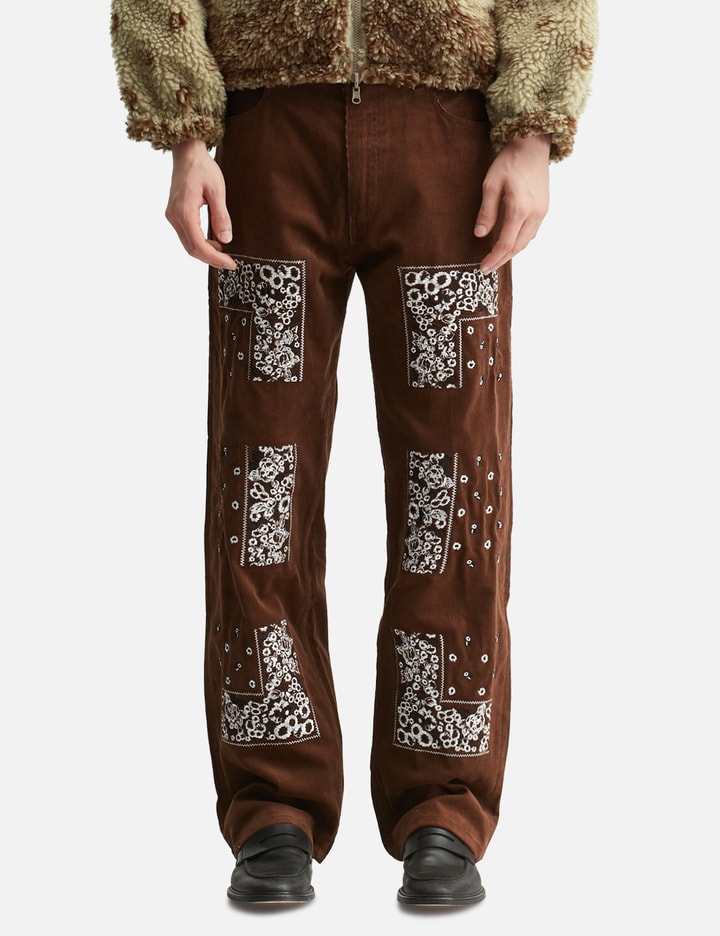 Bandana Embroidery Corduroy Pants Placeholder Image