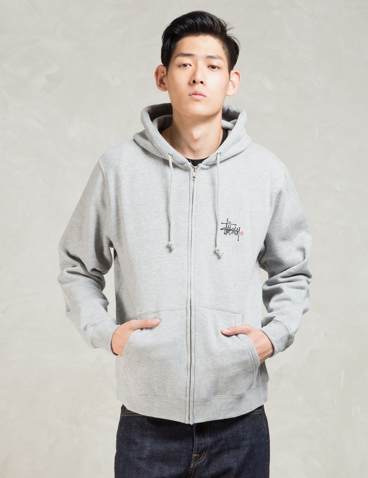 Grey Basic Logo Zip Hoodie Placeholder Image