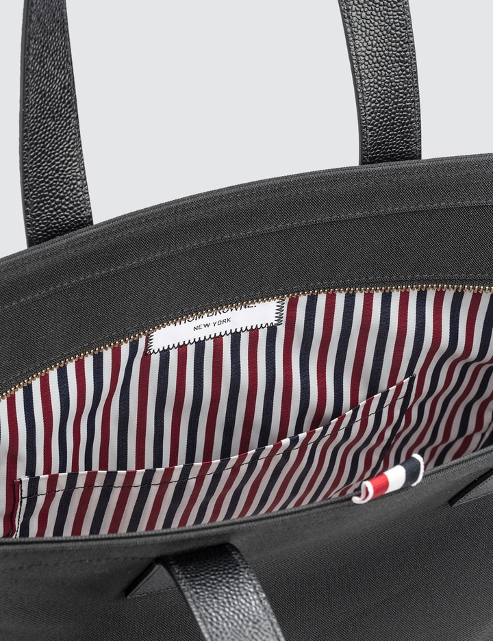Nylon Plain Weave and Pebble Grain Leather Unstructured Tote with Leather Trim Placeholder Image