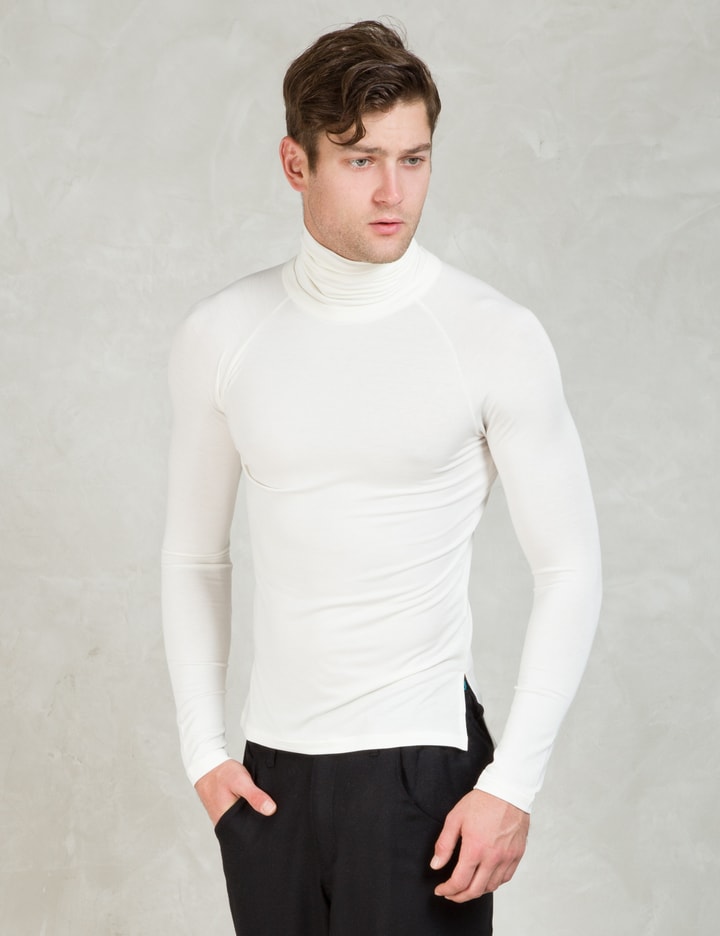 White Layerd Turtleneck Cutsewn L/s Tee Placeholder Image