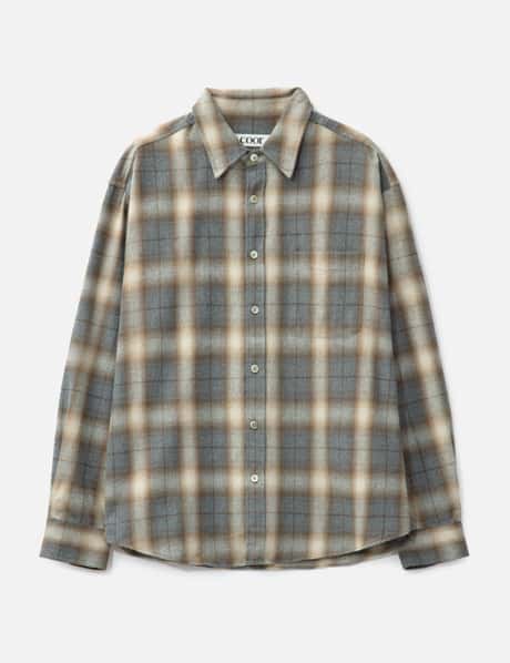 COOR Ombre Flannel One Pocket Checkered Shirt