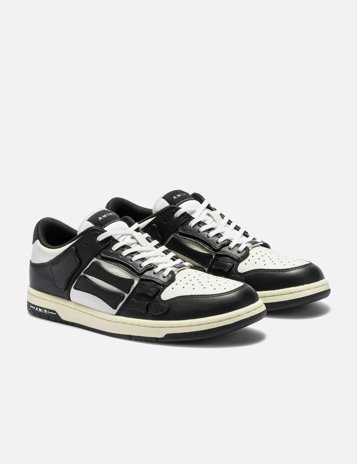 Amiri Skel Sneakers In White And Black Leather In Black
