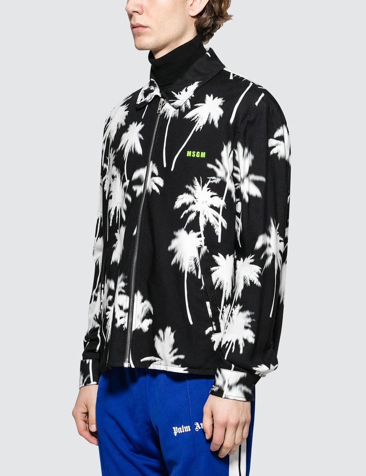 Palm Tree Print Zip Blouson Jacket Placeholder Image