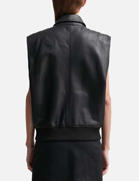 Black Niveous Leather Jacket by HELIOT EMIL on Sale