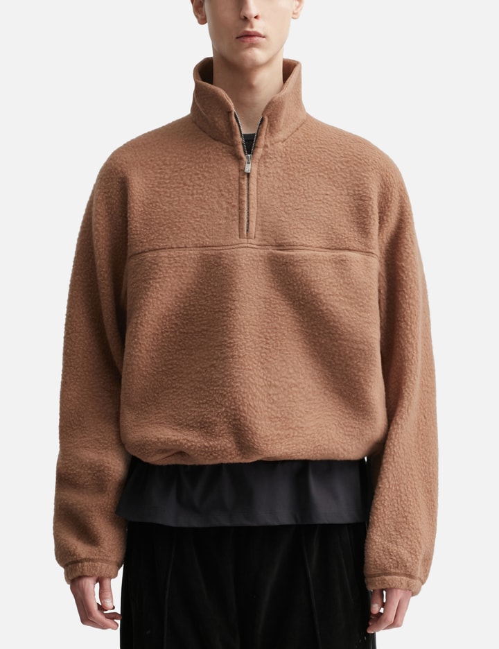 MIER Wool-Blend Quarter-Zip Fleece Pullover