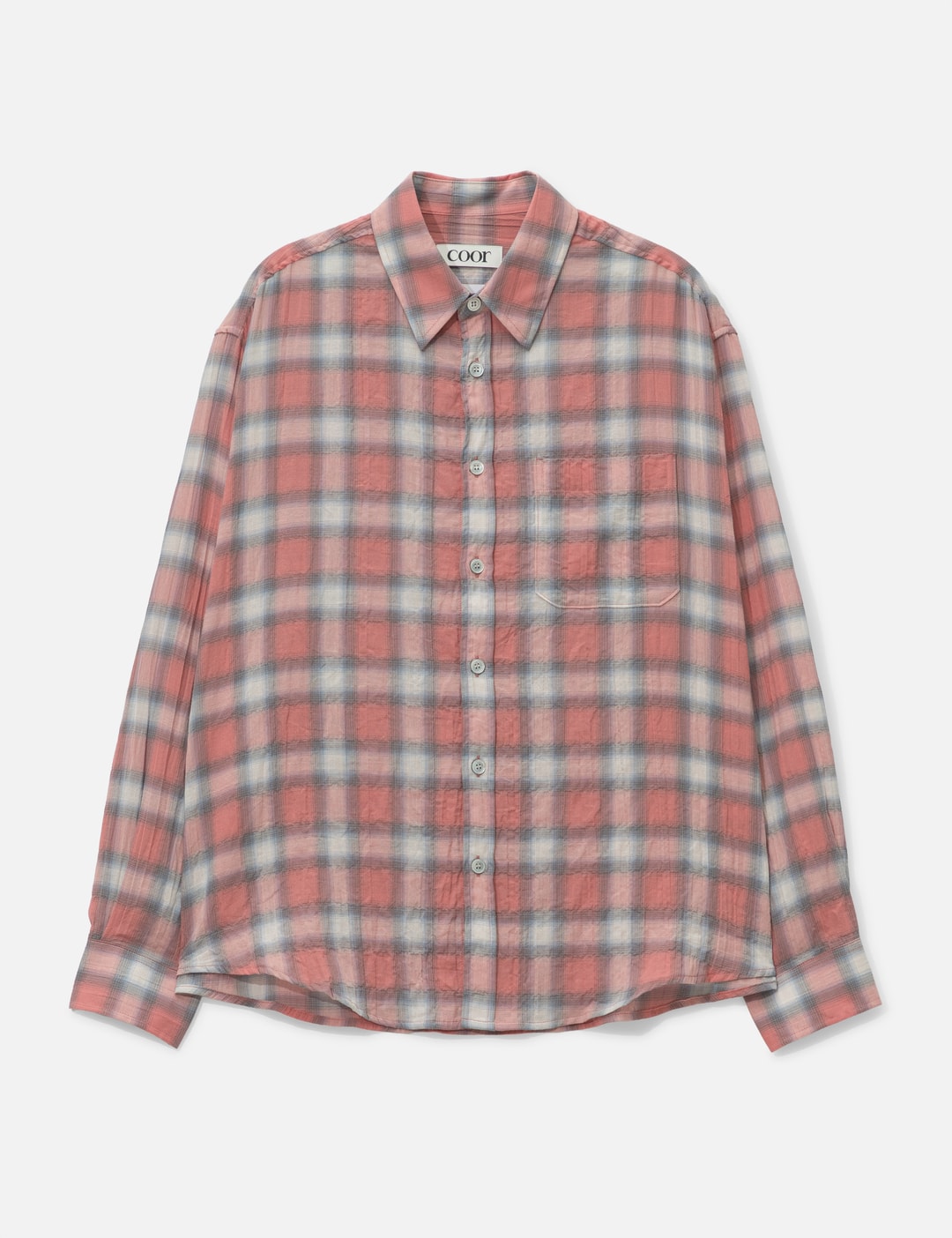 Seersucker Ombre Checkered Shirt view 7