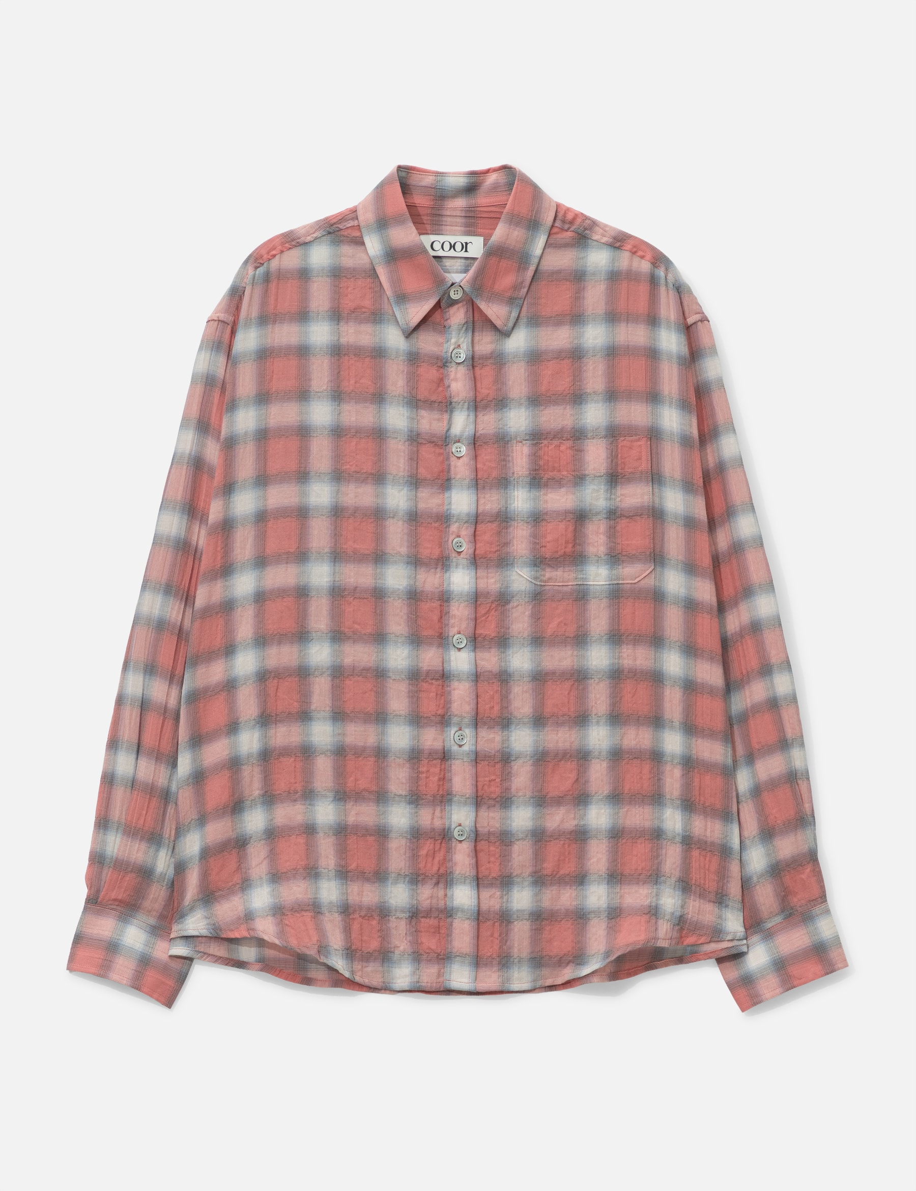 Seersucker Ombre Checkered Shirt view 16