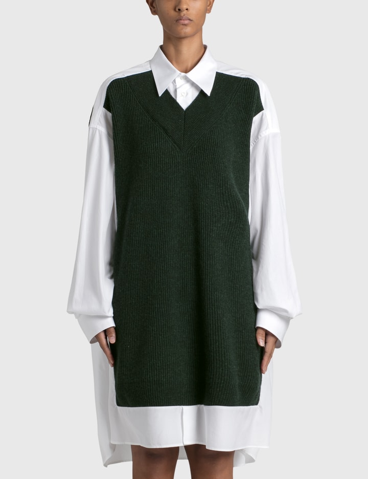 Maison Margiela - Knitted Panel Shirt Dress | HBX Maison Margiela - Knitted Panel Shirt Dress | HBX