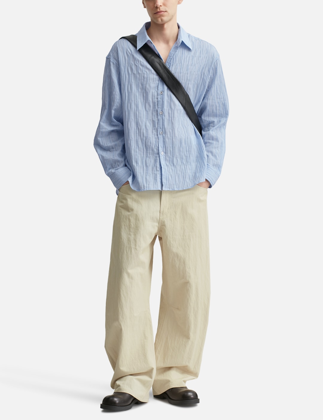 Deep Curved Cotton Blend Pants view 15