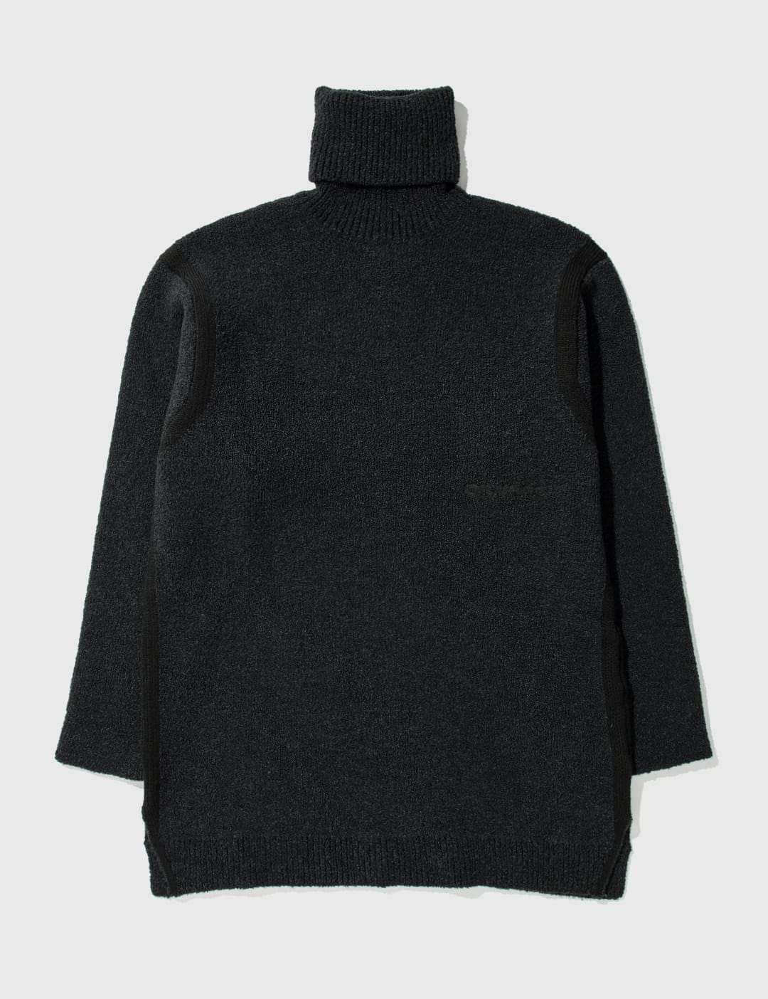 Off-White Micro Boucle Knit Turtleneck Sweater