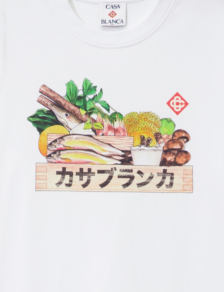 Casablanca White Cotton Short-sleeved T-shirt With Graphic Print In White
