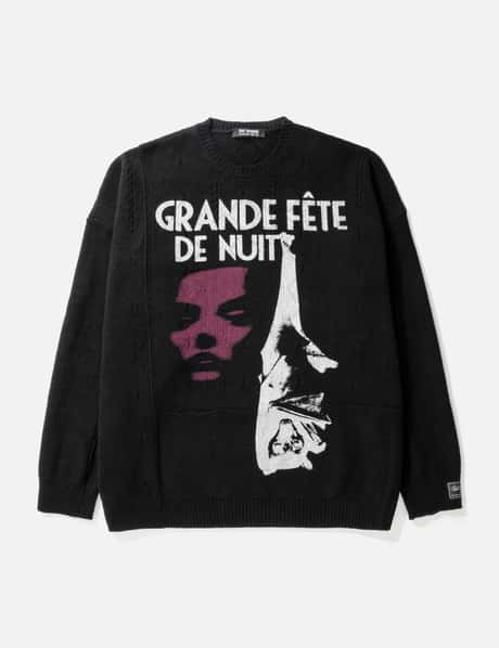 Raf Simons LOOSE FIT BRAID RELIEF ROUNDNECK SWEATER PRINTED