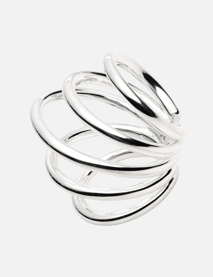 Suot Studio Five Hoop Ear Cuff Silver In Metallic
