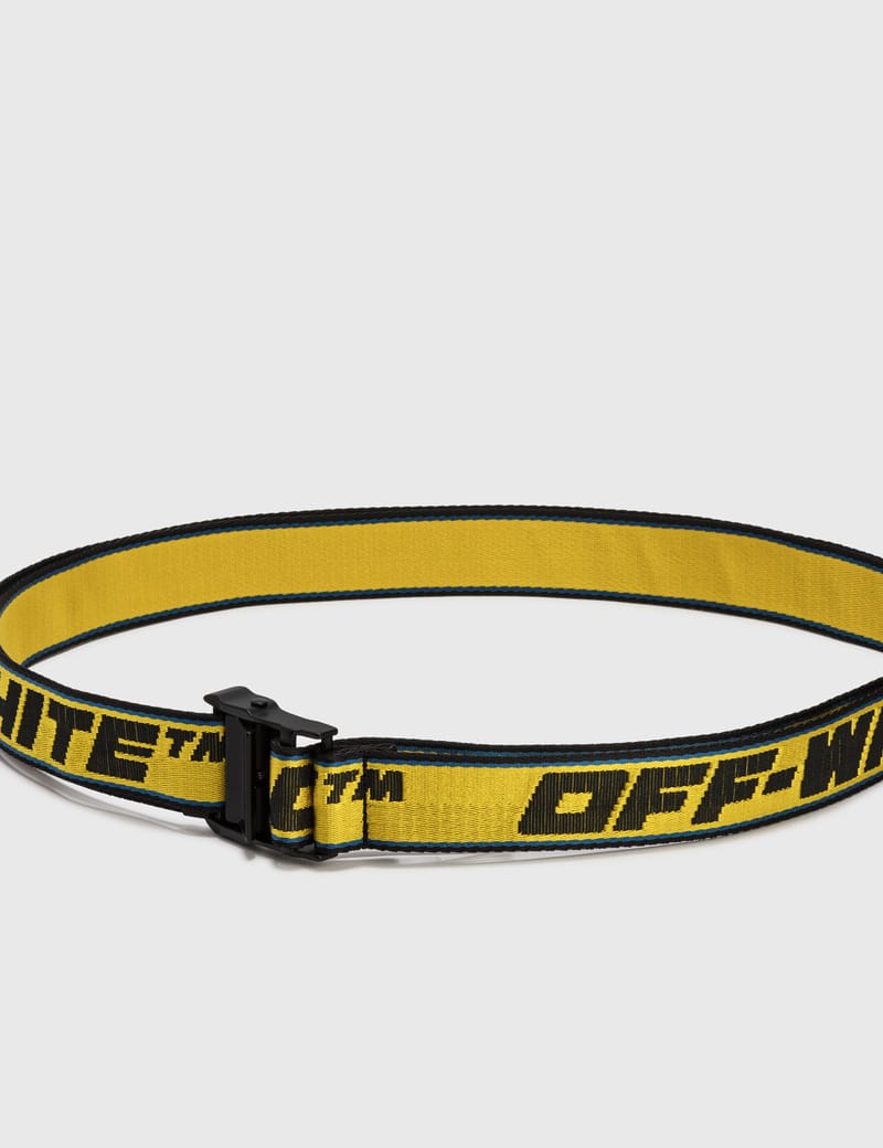 caution tape belt off white