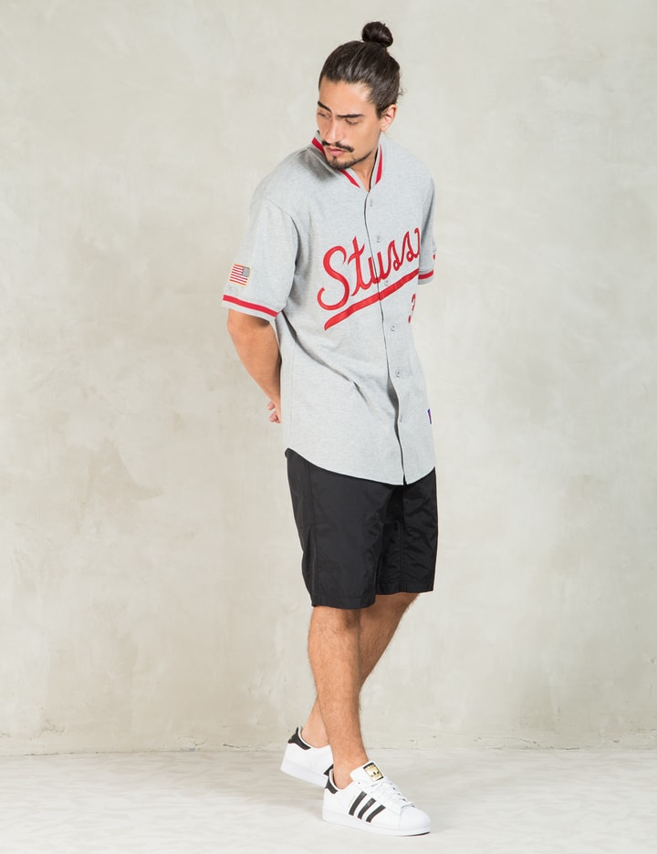 Stüssy Grey Heather  Script Baseball Jersey