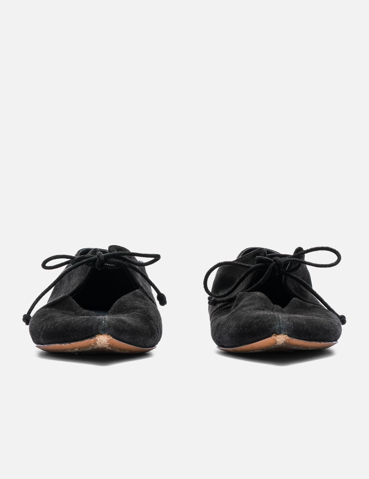 Celine Suede Babouche Flats In Black
