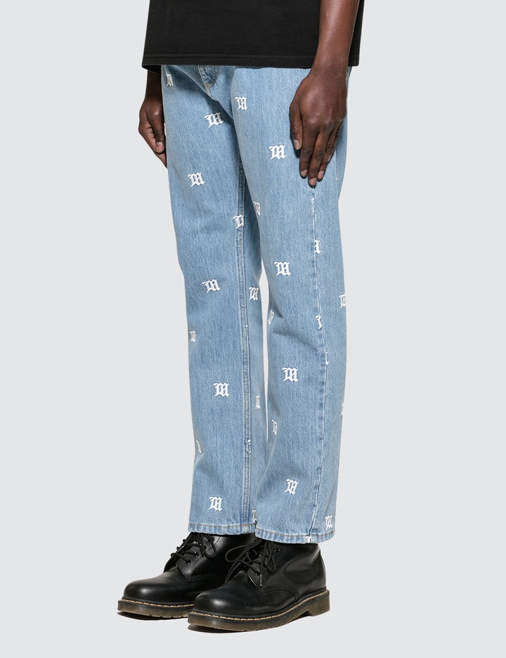 Made To Order Embroidered Monogram Baggy Denim Pants - Ready to