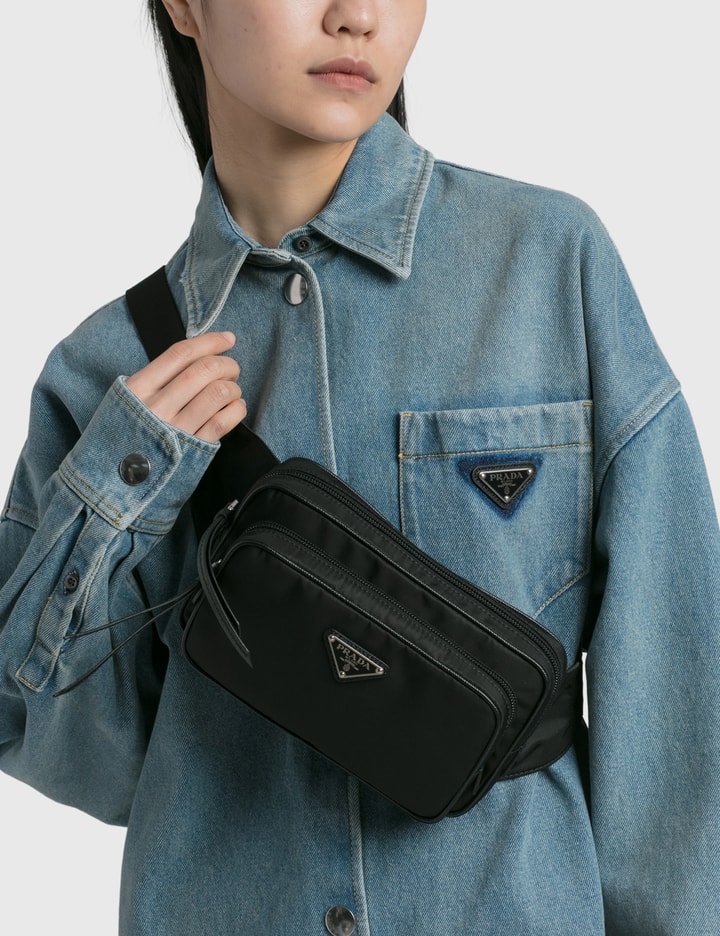 Prada Re-Nylon logo-plaque belt bag, Extension-fmedShops