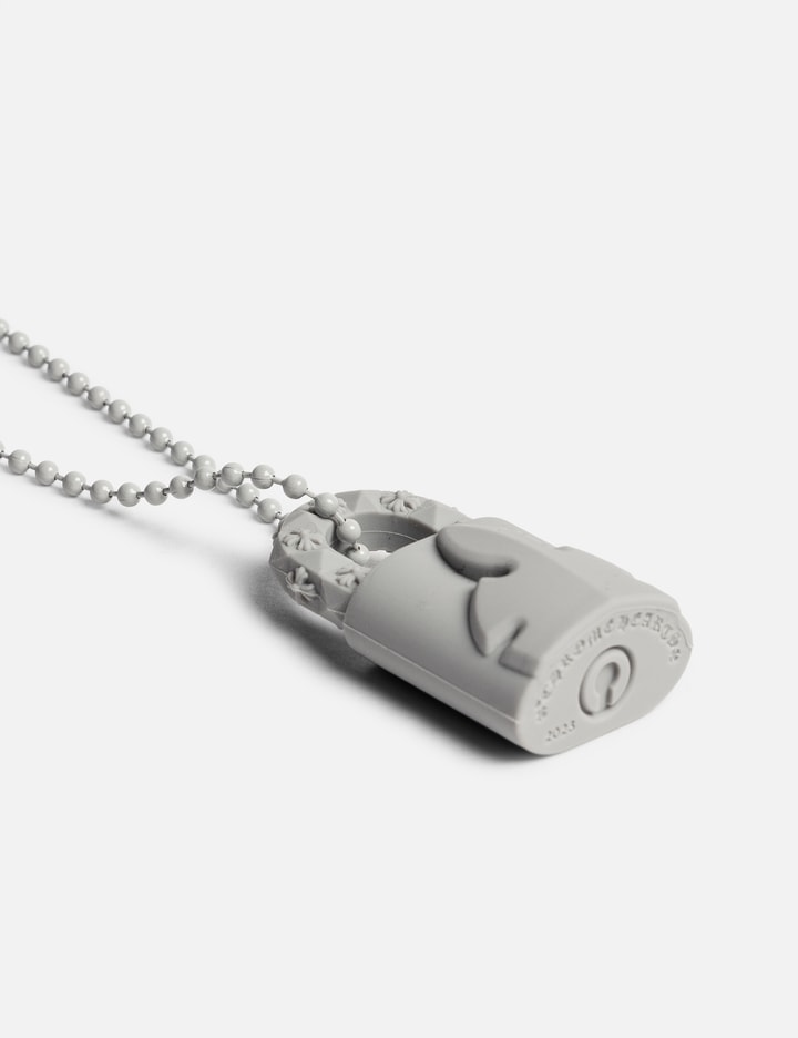 Chrome Hearts Silichrome Ch Padlock Fleurknee Pendant Necklace