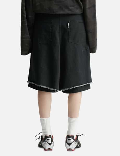 Washed Layered Cargo Skirt Shorts view 12