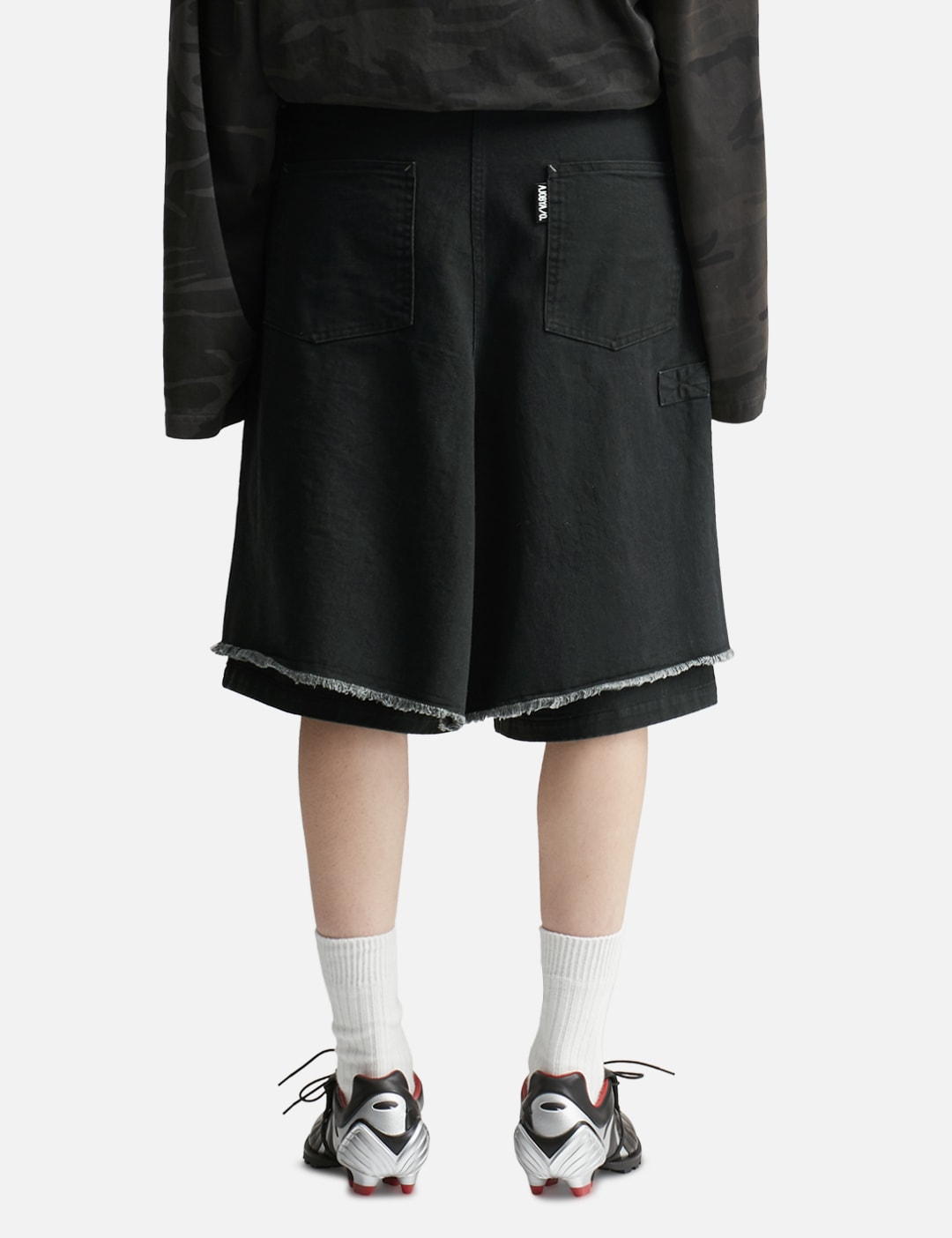 Washed Layered Cargo Skirt Shorts view 19