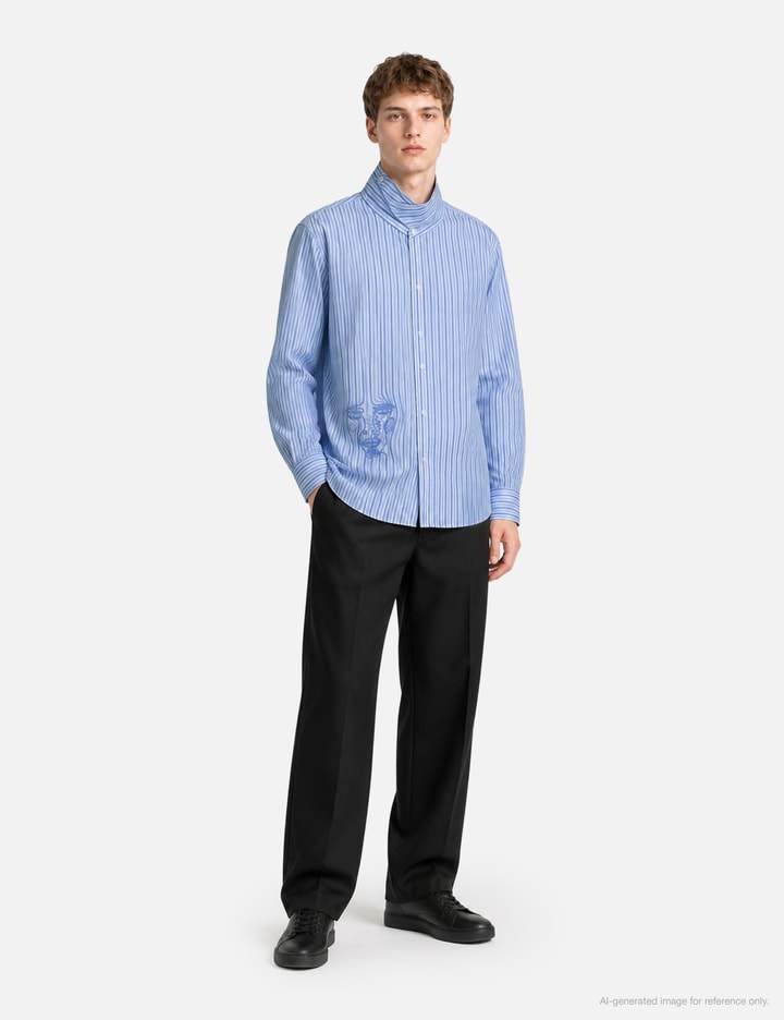 KidSuper Striped Face Button Up Shirt