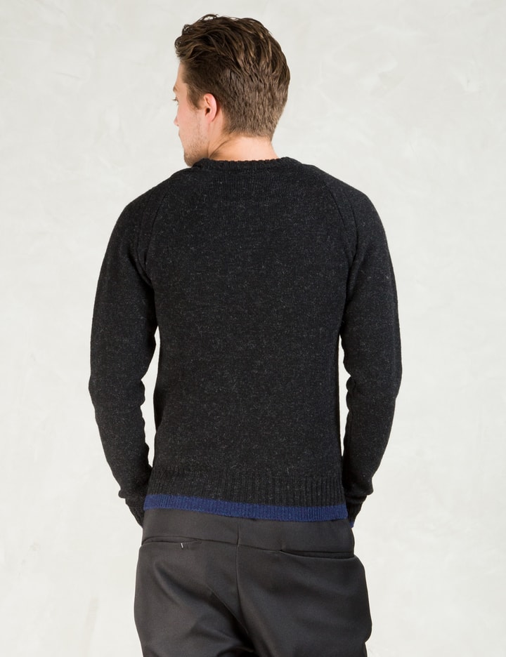 Black Merino Wool Crewneck Sweater Placeholder Image
