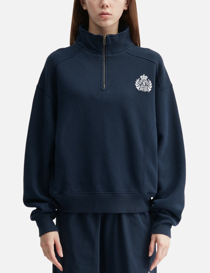 Sporty & Rich NY Crest Embroidered Quarter Zip