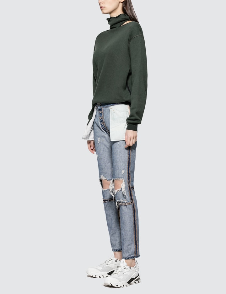 Vintage Denim Reverse Boyfriend Straight Jeans Placeholder Image