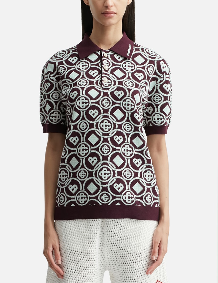 Monogram Cotton Knit Polo Shirt Placeholder Image