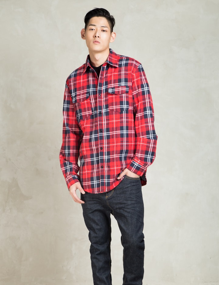 Red TISCI74 Football Flannel Shirt Placeholder Image